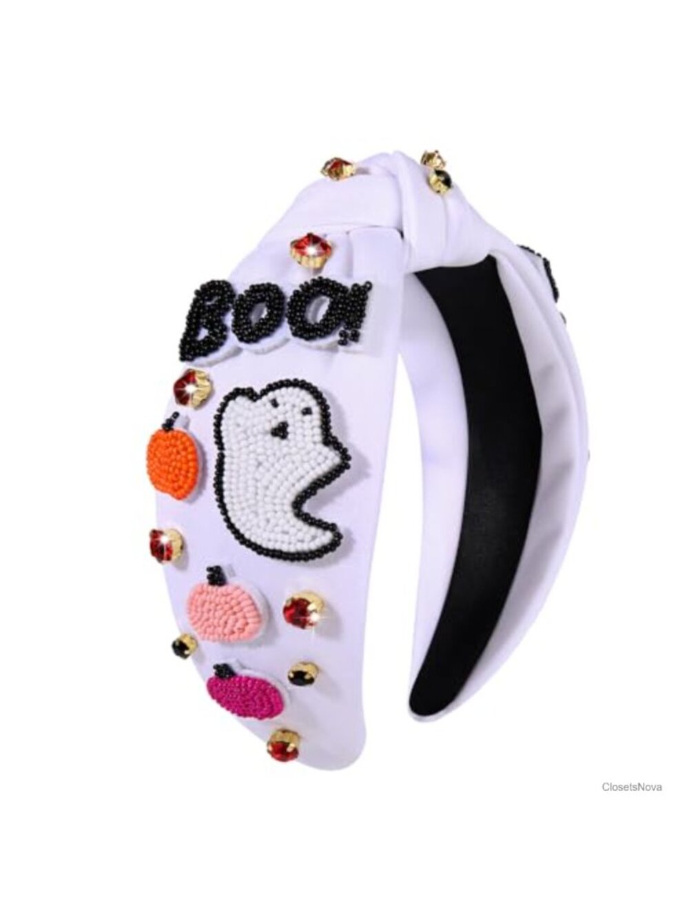 Rhinestone Crystal Embellished Knotted Headband Halloween Hair Accessory